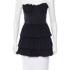 Elizabeth and James Ruffle-Tiered Bustier Dress